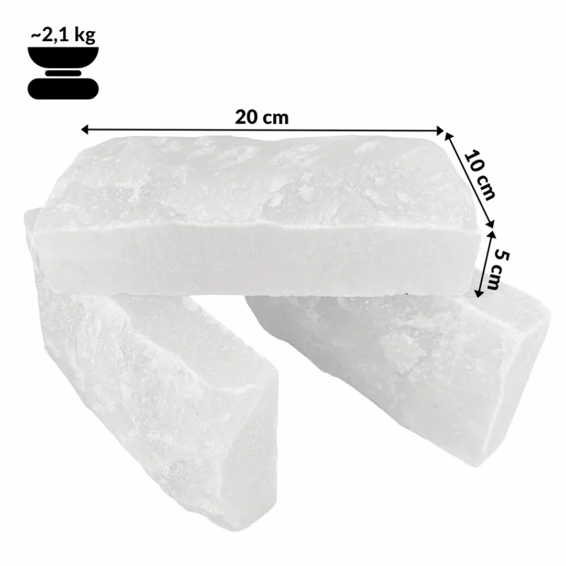 cegła solna biała naturalna 20x10x5 cm