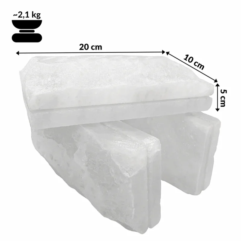 cegła solna biała naturalna z nacięciem 20x10x5 cm